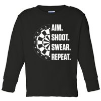 Darts Problems Dartboard Fun Hobby Dart Player Toddler Long Sleeve Shirt