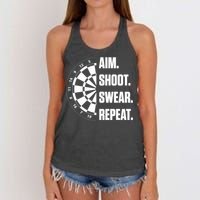 Darts Problems Dartboard Fun Hobby Dart Player Women's Knotted Racerback Tank