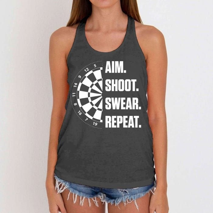 Darts Problems Dartboard Fun Hobby Dart Player Women's Knotted Racerback Tank