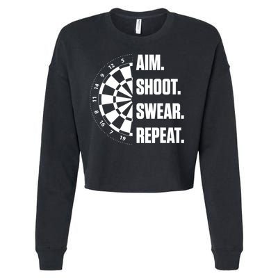 Darts Problems Dartboard Fun Hobby Dart Player Cropped Pullover Crew