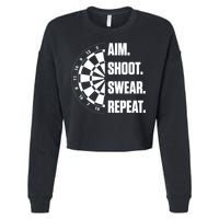 Darts Problems Dartboard Fun Hobby Dart Player Cropped Pullover Crew