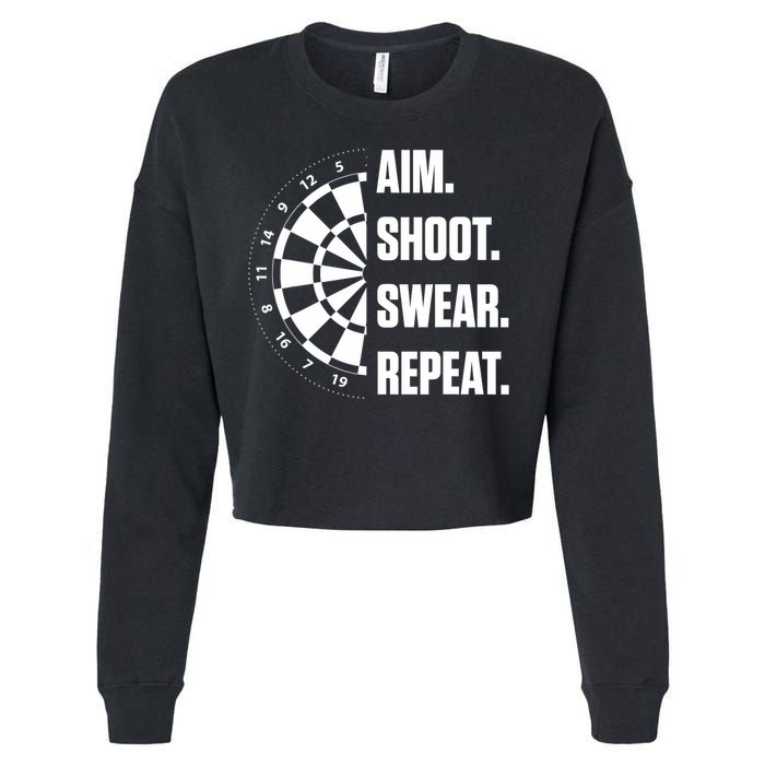Darts Problems Dartboard Fun Hobby Dart Player Cropped Pullover Crew