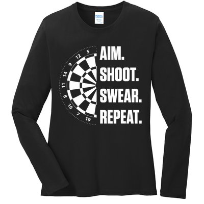 Darts Problems Dartboard Fun Hobby Dart Player Ladies Long Sleeve Shirt