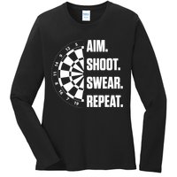 Darts Problems Dartboard Fun Hobby Dart Player Ladies Long Sleeve Shirt
