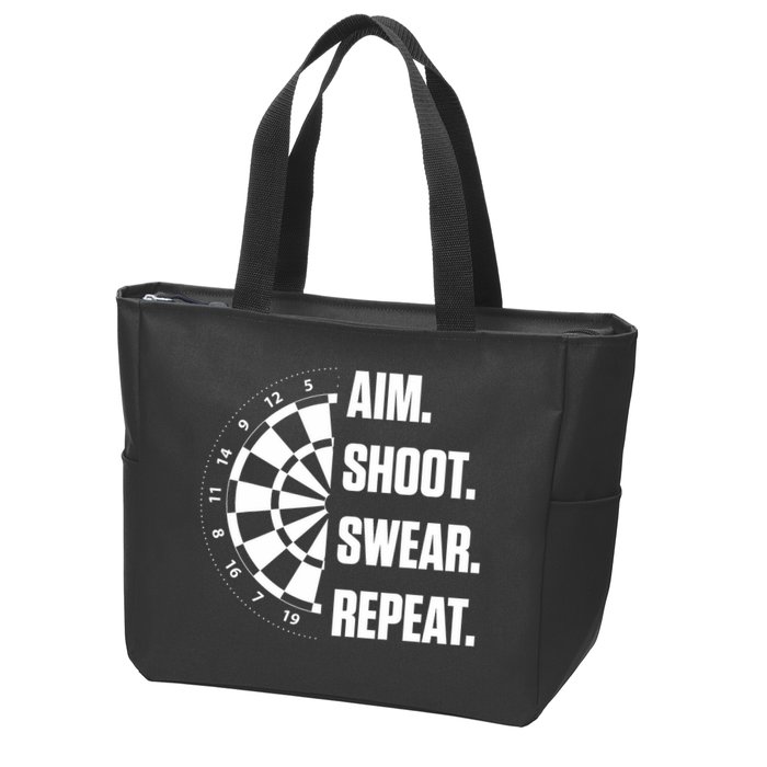 Darts Problems Dartboard Fun Hobby Dart Player Zip Tote Bag