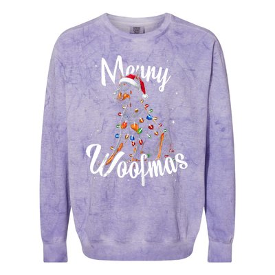 Doberman Pincher Dog Merry Woofmas Christmas Lights Tank Top Colorblast Crewneck Sweatshirt