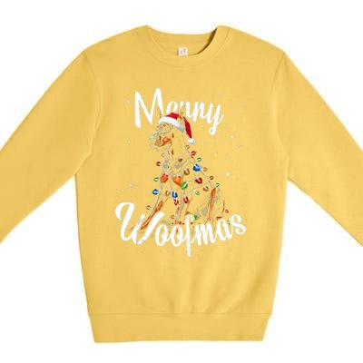 Doberman Pincher Dog Merry Woofmas Christmas Lights Tank Top Premium Crewneck Sweatshirt