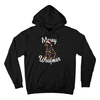 Doberman Pincher Dog Merry Woofmas Christmas Lights Tank Top Hoodie