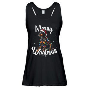 Doberman Pincher Dog Merry Woofmas Christmas Lights Tank Top Ladies Essential Flowy Tank