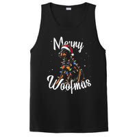 Doberman Pincher Dog Merry Woofmas Christmas Lights Tank Top PosiCharge Competitor Tank