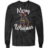 Doberman Pincher Dog Merry Woofmas Christmas Lights Tank Top Tie-Dye Long Sleeve Shirt