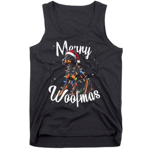 Doberman Pincher Dog Merry Woofmas Christmas Lights Tank Top Tank Top