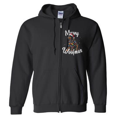 Doberman Pincher Dog Merry Woofmas Christmas Lights Tank Top Full Zip Hoodie