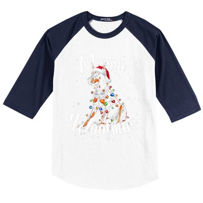 Doberman Pincher Dog Merry Woofmas Christmas Lights Tank Top Baseball Sleeve Shirt