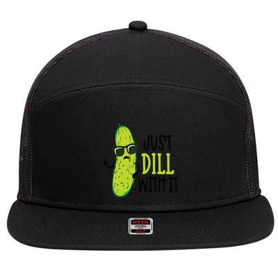 Dill Pickle Dill With It Deal With It 7 Panel Mesh Trucker Snapback Hat
