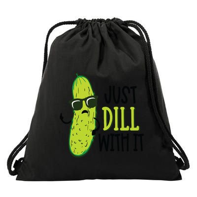 Dill Pickle Dill With It Deal With It Drawstring Bag