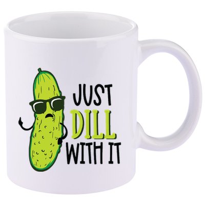 Dill Pickle Dill With It Deal With It 11oz C Handle Ceramic Mug