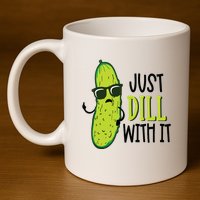 Dill Pickle Dill With It Deal With It 11oz C Handle Ceramic Mug