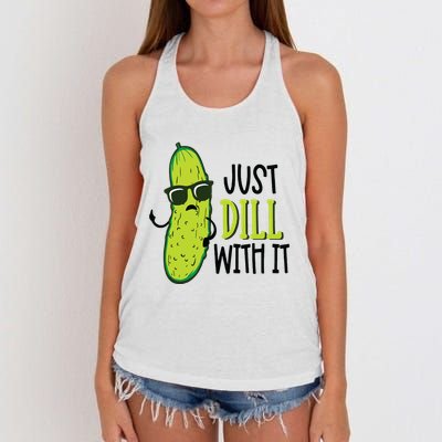 Dill Pickle Dill With It Deal With It Women's Knotted Racerback Tank