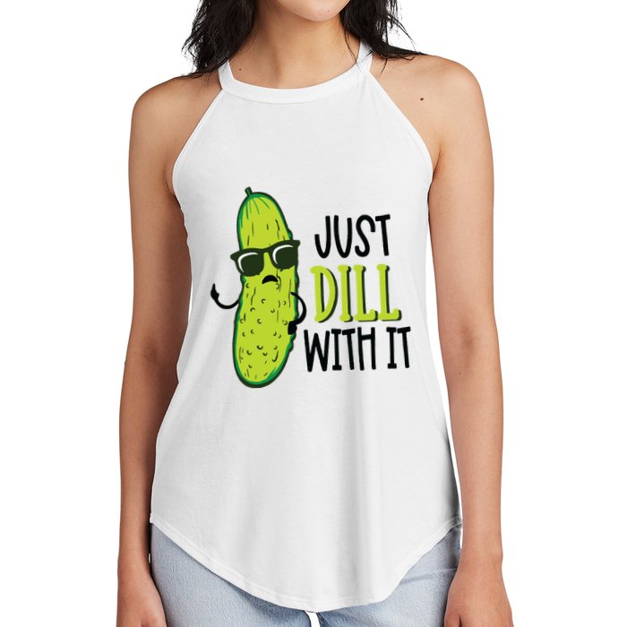 Dill Pickle Dill With It Deal With It Women's Perfect Tri Rocker Tank