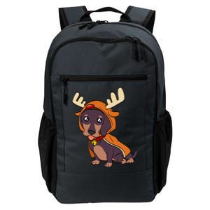 Dachshund Puppy Dressed As Reindeer Dogs Xmas Gift Daily Commute Backpack