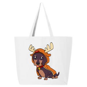 Dachshund Puppy Dressed As Reindeer Dogs Xmas Gift 25L Jumbo Tote