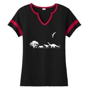 Dinosaurs Prehistoric Dinosaur Or Adults Dino Ladies Halftime Notch Neck Tee