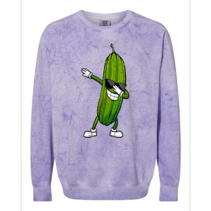 Dill Pickle Dabbing Pickle Glasses Funny Pickle Gift Colorblast Crewneck Sweatshirt