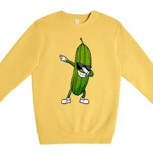 Dill Pickle Dabbing Pickle Glasses Funny Pickle Gift Premium Crewneck Sweatshirt