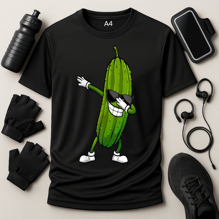 Dill Pickle Dabbing Pickle Glasses Funny Pickle Gift Cooling Performance Crew T-Shirt