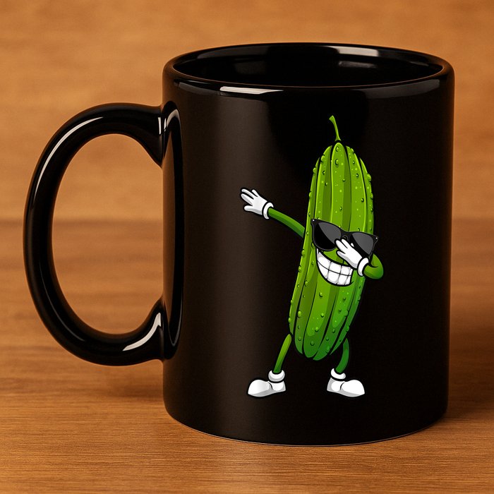 Dill Pickle Dabbing Pickle Glasses Funny Pickle Gift 11oz C Handle Ceramic Mug