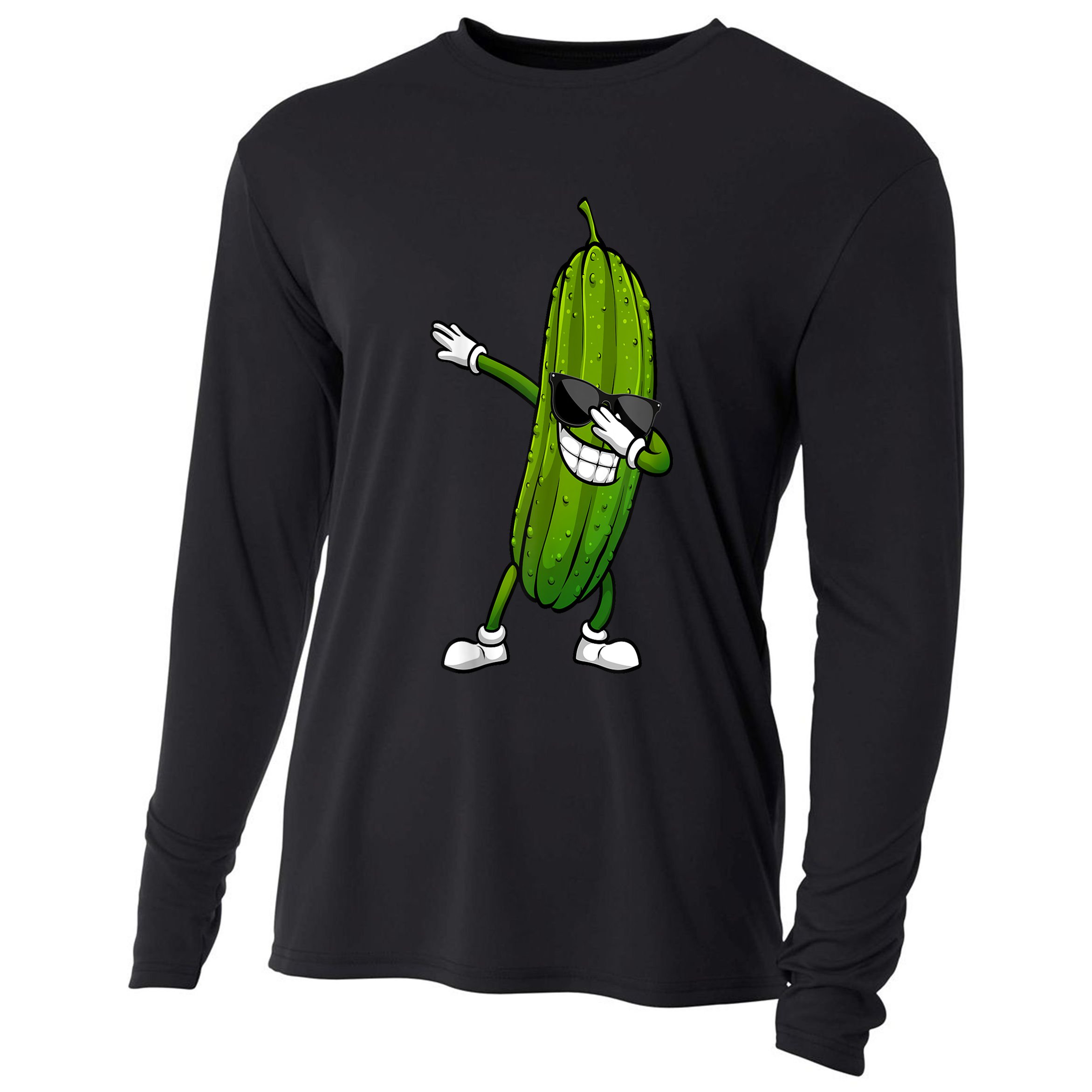 Dill Pickle Dabbing Pickle Glasses Funny Pickle Gift Cooling Performance Long Sleeve Crew