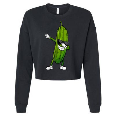 Dill Pickle Dabbing Pickle Glasses Funny Pickle Gift Cropped Pullover Crew