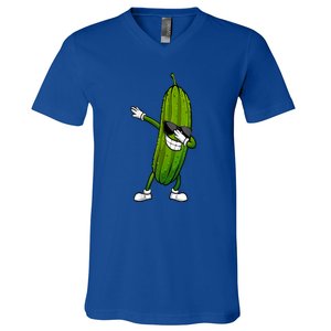 Dill Pickle Dabbing Pickle Glasses Funny Pickle Gift V-Neck T-Shirt