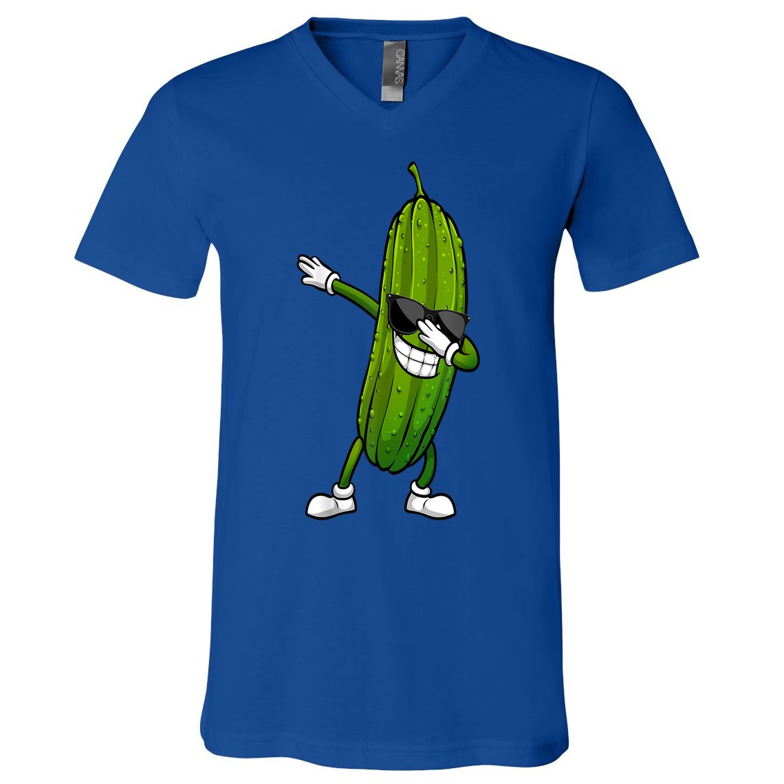 Dill Pickle Dabbing Pickle Glasses Funny Pickle Gift V-Neck T-Shirt