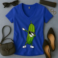 Dill Pickle Dabbing Pickle Glasses Funny Pickle Gift Women's V-Neck T-Shirt