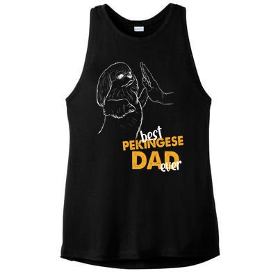 Dog Pekingese Dad Pekingese Best Pekingese Dad Ever Gift Ladies PosiCharge Tri-Blend Wicking Tank