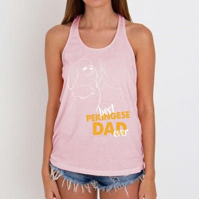 Dog Pekingese Dad Pekingese Best Pekingese Dad Ever Gift Women's Knotted Racerback Tank