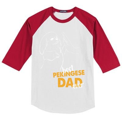 Dog Pekingese Dad Pekingese Best Pekingese Dad Ever Gift Kids Colorblock Raglan Jersey