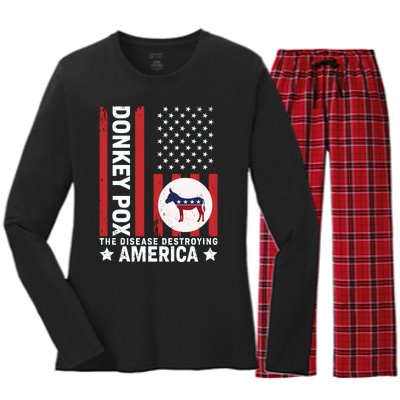 Donkey Pox Women's Long Sleeve Flannel Pajama Set 