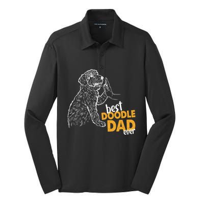 Doodle Papa Doodle Dad Doodle Daddy Best Doodle Dad Ever Great Gift Silk Touch Performance Long Sleeve Polo