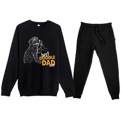 Doodle Papa Doodle Dad Doodle Daddy Best Doodle Dad Ever Great Gift Premium Crewneck Sweatsuit Set