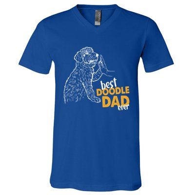 Doodle Papa Doodle Dad Doodle Daddy Best Doodle Dad Ever Great Gift V-Neck T-Shirt