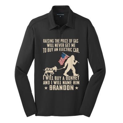 Donkey Pox Destroying America Funny Bigfoot Anti Biden Silk Touch Performance Long Sleeve Polo