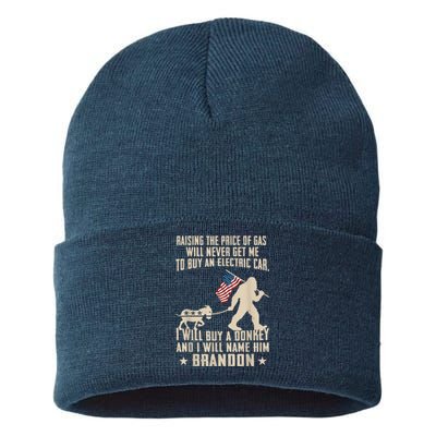 Donkey Pox Destroying America Funny Bigfoot Anti Biden Sustainable Knit Beanie