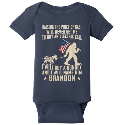 Donkey Pox Destroying America Funny Bigfoot Anti Biden Baby Bodysuit