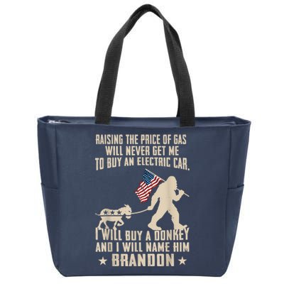 Donkey Pox Destroying America Funny Bigfoot Anti Biden Zip Tote Bag