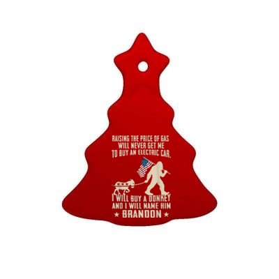 Donkey Pox Destroying America Funny Bigfoot Anti Biden Ceramic Tree Ornament