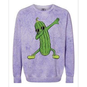 Dabbing Pickle Dancing Cucumber Lover Funny Funny Gift Colorblast Crewneck Sweatshirt