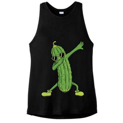 Dabbing Pickle Dancing Cucumber Lover Funny Funny Gift Ladies PosiCharge Tri-Blend Wicking Tank